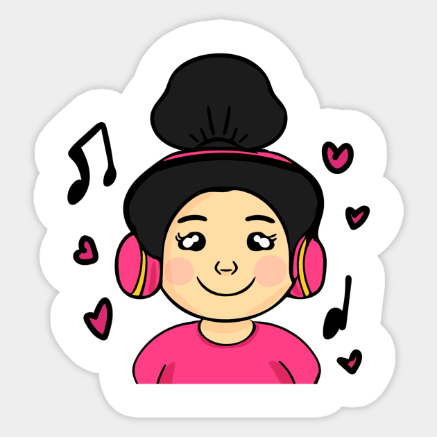 Cute Music Girl Sticker by Nicheek